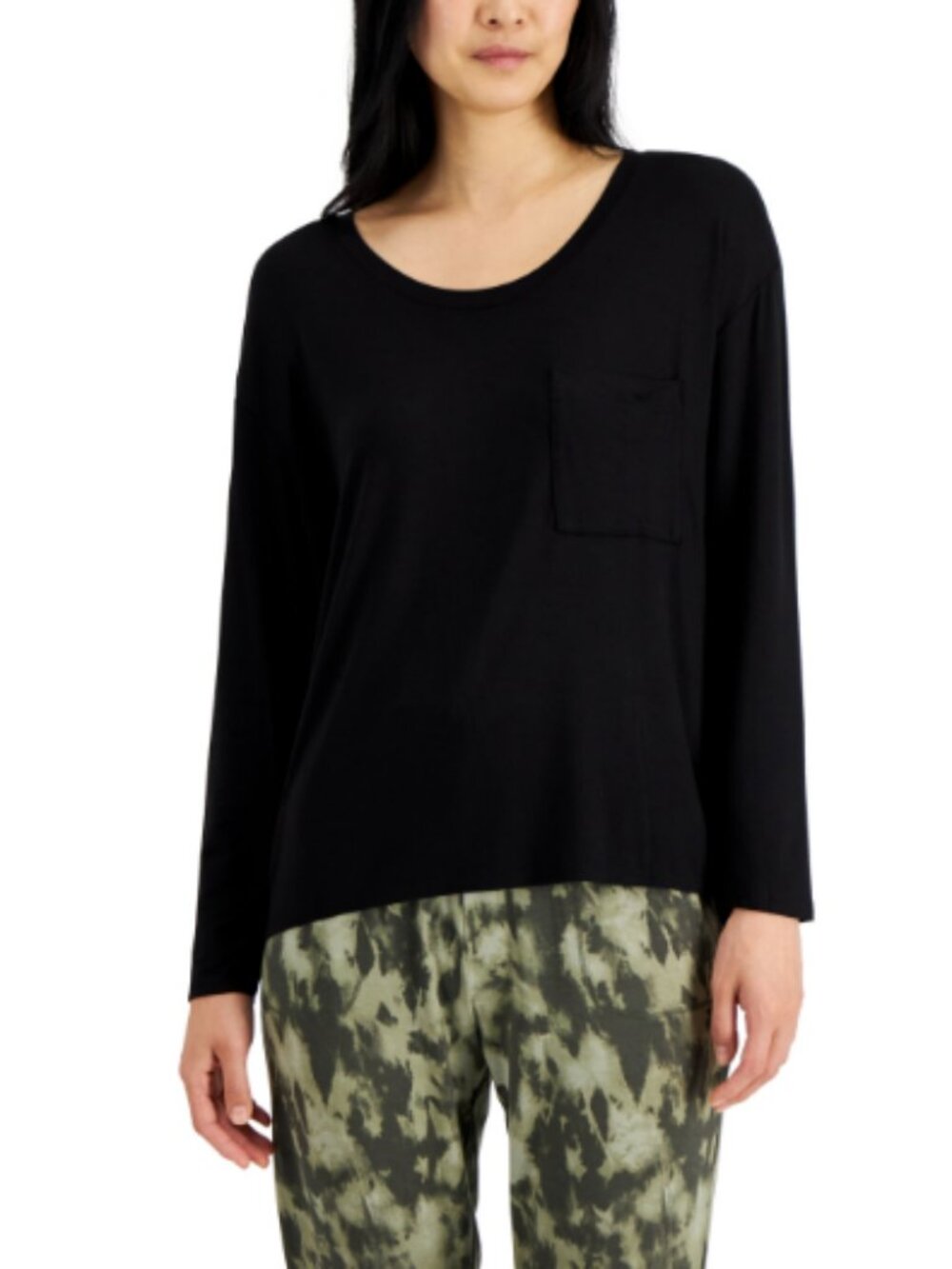Alfani Women's Long-Sleeve Jersey Sleep Top